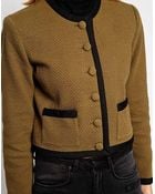 Ganni Jacket with Contrast Buttons and Piping - Lyst