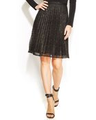Calvin Klein Pleated Metallic Lace Skirt - Lyst