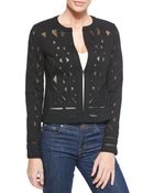 Nanette Lepore Folk Art Cutout Mesh Jacket - Lyst