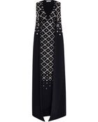 Antonio Berardi Stretch Cady Embroidered Cape Gown - Lyst