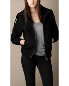 Burberry Merino Wool Jacket With Knit Detail - Lyst