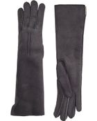 Barneys New York Shearling-Lined Long Gloves - Lyst