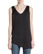 Helmut Lang Textured Asymmetrical Tank Top - Lyst