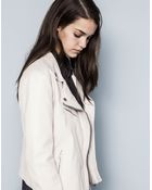 Pull&Bear Faux Leather Biker Jacket - Lyst