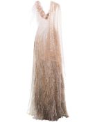 Rodarte Sleeveless Tulle Fringe Gown - Lyst