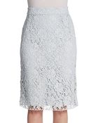 Dolce & Gabbana Banded Lace Pencil Skirt - Lyst