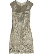 Notte By Marchesa Embroidered Tulle and Woven Dress - Lyst