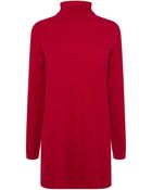 Karen Millen Roll Neck Tunic Sweater - Lyst