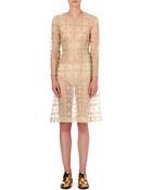 Simone Rocha Floralembroidered Tulle Dress Gold - Lyst