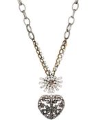 Betsey Johnson Crystal Heart Pendant Necklace - Lyst