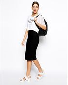 Asos Column Pencil Skirt in Sweat - Lyst