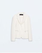 Zara Boucle Blazer With Zips - Lyst