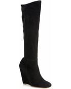 Miu Miu Suede Wedge Knee-High Boots - Lyst