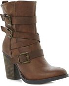 Steve Madden Yale Heeled Buckle Ankle Boots - Lyst