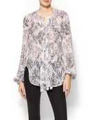 Marchesa Voyage V-Neck Tie Blouse - Lyst