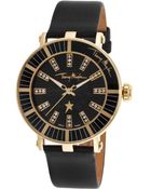Thierry Mugler Women'S Black Genuine Leather Black Dial - Lyst