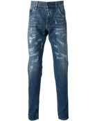 Dolce & Gabbana Distressed Slim Jeans - Lyst