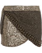 Isabel Marant Preston Metallic Embellished Silk-Chiffon Wrap Mini Skirt - Lyst