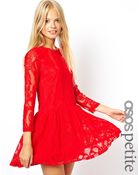 Asos Exclusive Lace Dress With Peplum Hem - Lyst