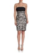 Sue Wong Ruched-Bodice Strapless Dress - Lyst