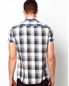 Asos Check Shirt In Short Sleeve - Lyst