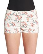 RED Valentino Floral Print Stretch-Cotton Shorts - Lyst