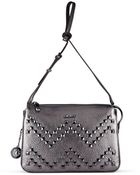 DKNY Tumbled Leather Studded Crossbody - Lyst