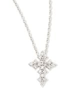 Roberto Coin 18k White Gold Diamond Cross Necklace - Lyst