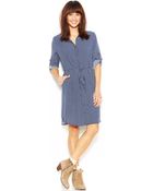 Maison Jules Longsleeve Printed Shirtdress - Lyst