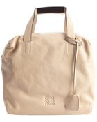 Loewe Nude Leather Top Handle Tote - Lyst