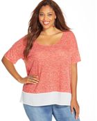 Jessica Simpson Plus Size Printed Layered Tee - Lyst