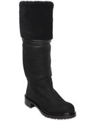 Sergio Rossi 30Mm Kiev Shearling & Leather Boots - Lyst
