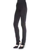 Donna Karan New York Straight-Leg Pants With Suede Front - Lyst