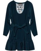 Cynthia Rowley Bib Insert Flounce Dress - Lyst