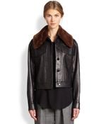 3.1 Phillip Lim Shearling-Collar Leather Jacket - Lyst