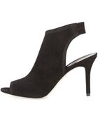 B Brian Atwood Elliana Suede Peep-Toe Sandal - Lyst