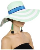 Etro Striped Straw Wide Brim Hat - Lyst
