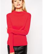 Asos Sweater In Rib With Turtleneck - Lyst