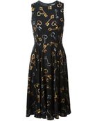 Dolce & Gabbana Key Print Flared Dress - Lyst