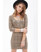 Forever 21 Abstract Pattern Bodycon Dress - Lyst