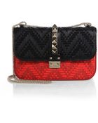 Valentino Rockstud Lock Medium Bicolor Beaded Shoulder Bag - Lyst