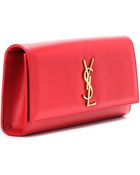 Saint Laurent Classic Monogramme Leather Clutch - Lyst