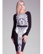 Bebe Print Scuba Dress - Lyst