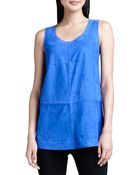 Lafayette 148 New York Sleeveless Bonded Suede Top - Lyst