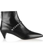 Miu Miu Studded Leather Ankle Boots - Lyst