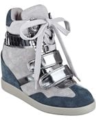 Guess Trevian Suede Wedge Sneakers - Lyst