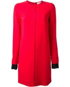 Victoria, Victoria Beckham Pleat Cuff Shift Dress - Lyst