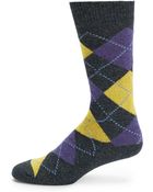 Saks Fifth Avenue Black Label Argyle Cashmere-Blend Mid-Calf Socks - Lyst