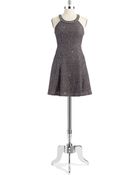 Betsy & Adam Sleeveless Illusion Dress - Lyst