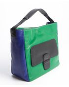 Marc Jacobs Green And Blue Lambskin Colorblock Shoulder Bag - Lyst